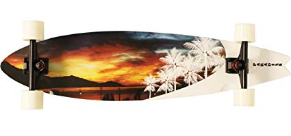 Paradise White Sunset Complete Longboard, 9.5x39.5-Inch