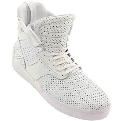 Supra Skytop IV Mens White Leather High Top Lace Up Sneakers Shoes 12