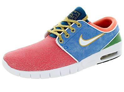 NIKE Mens x Concepts Janoski Max L QS Mosaic Red/Blue-Gold Leather