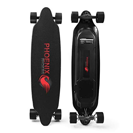 PHOENIX RYDERS Electric Skateboard Top Speed 25 MPH, Max Range 18.6 MILES, Dual 500 W Motors Electric Longboard with Remote Control,Dragon