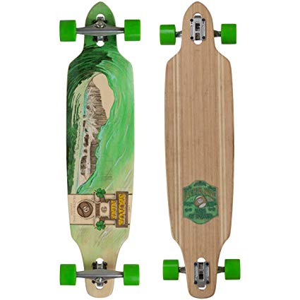 Sector 9 Green Wave Lookout II Drop-Thru Bamboo Complete Downhill Longboard Skateboard - 9.6